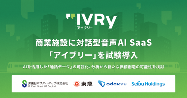「鉄道横断型社会実装コンソーシアムJTOS」第六弾商業施設のお問い合わせ対応に関する課題解決のため、IVRy社と連携～AIを活用した「通話データ」の可視化、分析から新たな価値創造の可能性を検討～