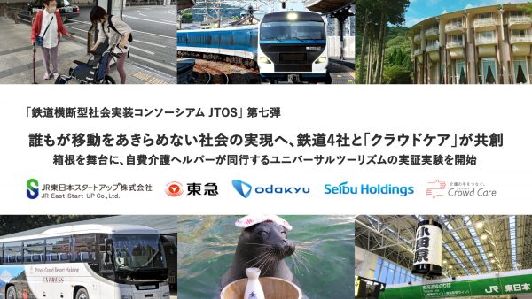 「鉄道横断型社会実装コンソーシアムJTOS第七弾<br>誰もが移動をあきらめない社会の実現へ、鉄道4社と「クラウドケア」が共創<br>～箱根を舞台に、自費介護ヘルパーが同行するユニバーサルツーリズムの実証実験を開始～